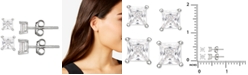 Giani Bernini 2-Pc. Set Cubic Zirconia Princess Stud Earrings in Sterling Silver, Created for Macy's